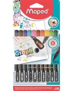 Maped 0.4mm Finepoint Graph Mania Set Pack of 10 (Multicolor)